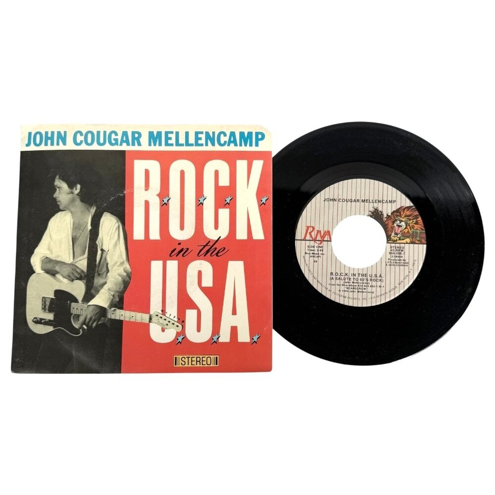 John Cougar Mellencamp Rock In The USA Under The Boardwalk 45 RPM Vinyl Single